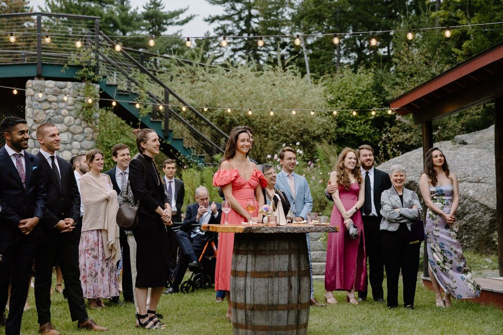 Toasts on the lawn by the Barn
